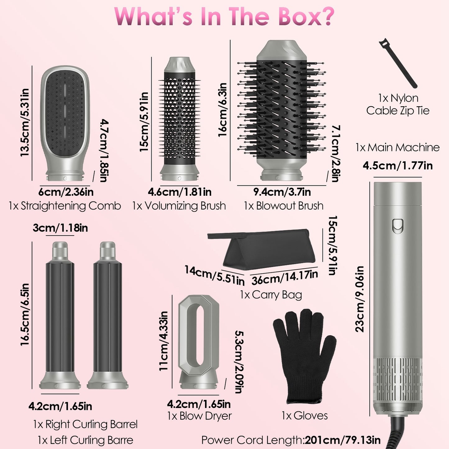 6 In 1 Hot Air Styler With 3 Temp Settings