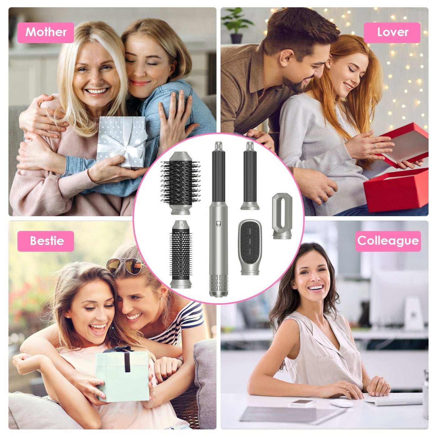 6 In 1 Hot Air Styler With 3 Temp Settings